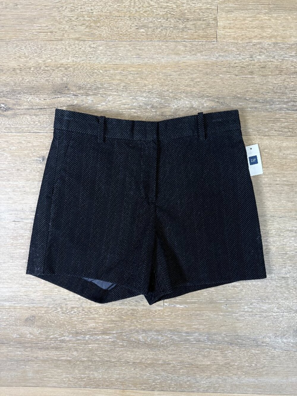 Gap NWT Black Herringbone Velvet Tailored Shorts | 0